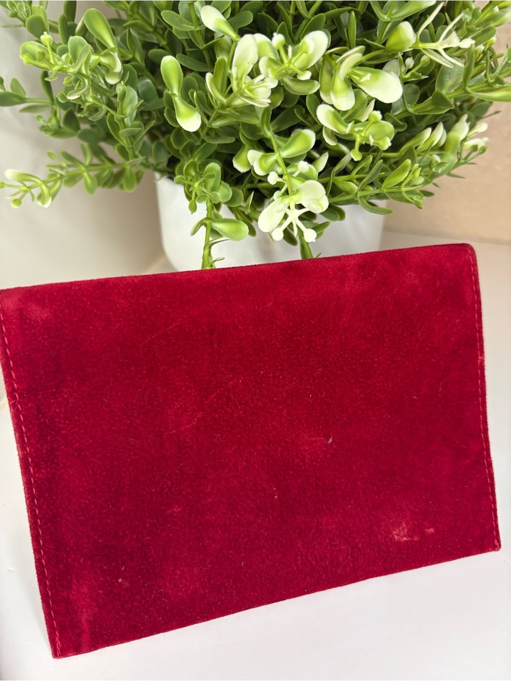 Authentic Cartier Red Velvet Jewelry Pouch Case Travel Holder Earring Insert - Picture 2 of 14